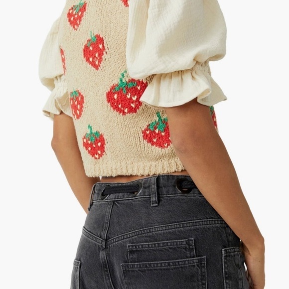 FREE PEOPLE Strawberry Jam Top / Strawberry Dawn Combo Size Small - Picture 2 of 8